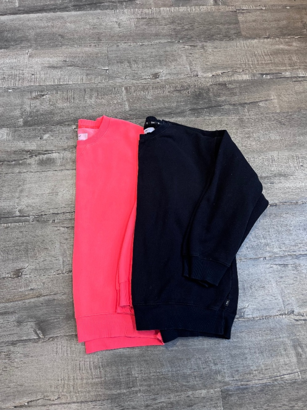 TNA pullover sweaters sweat shirt large black bright orange crew neck